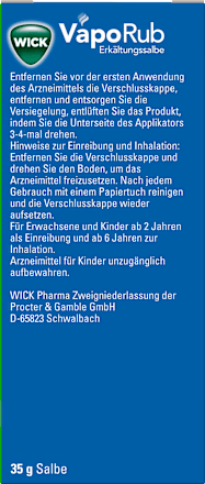 Wick VapoRub Erkältungssalbe mit Applikator WICK