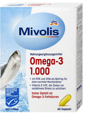 Omega-3 koncentrat iz lososovog i ribljeg ulja u kapsulama, s vitaminom E Mivolis