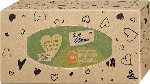 Taschentücher Box Recycling 3-lagig Soft&Sicher