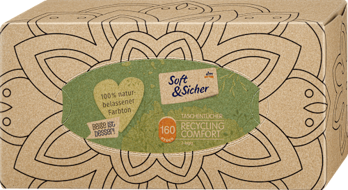 Taschentücher Box Recycling 3-lagig Soft&Sicher