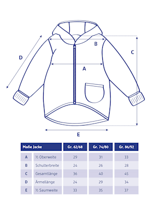 Jacke aus Merinowolle mit Mitwachsfunktion & Reh-Muster, lila, Gr. 86/92 ALANA