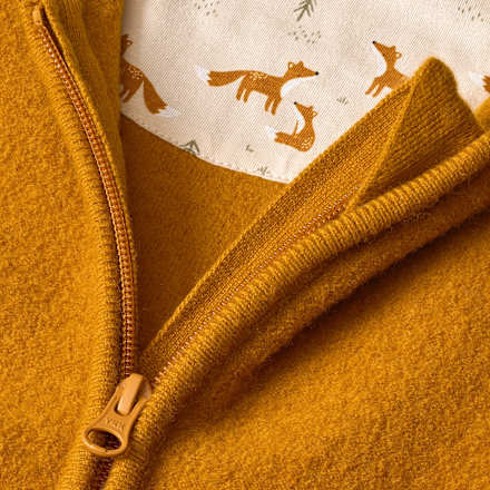 Overall aus Merinowolle mit Mitwachsfunktion & Fuchs-Muster, braun, Gr. 86/92 ALANA