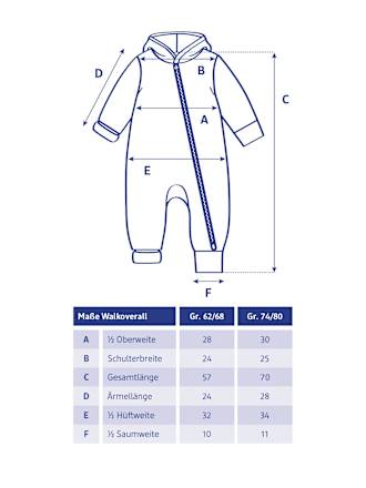Overall aus Merinowolle mit Mitwachsfunktion & Fuchs-Muster, braun, Gr. 74/80 ALANA