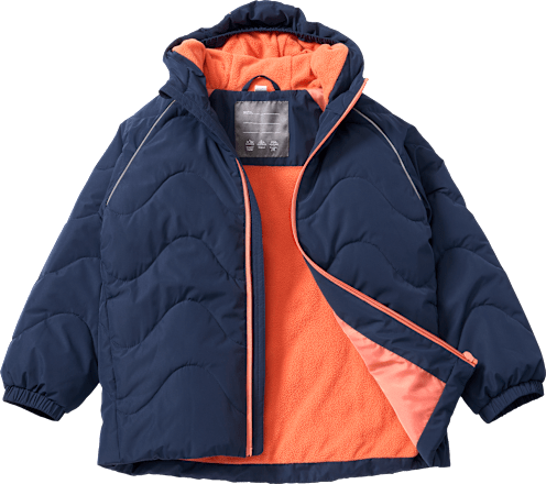 Winterjacke mit Raglanärmeln, blau & orange, Gr. 122/128 PUSBLU