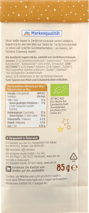 Ingwer in Zartbitterschokolade dmBio
