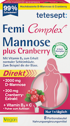 Femi Complex Mannose plus Cranberry Direkt Sticks tetesept