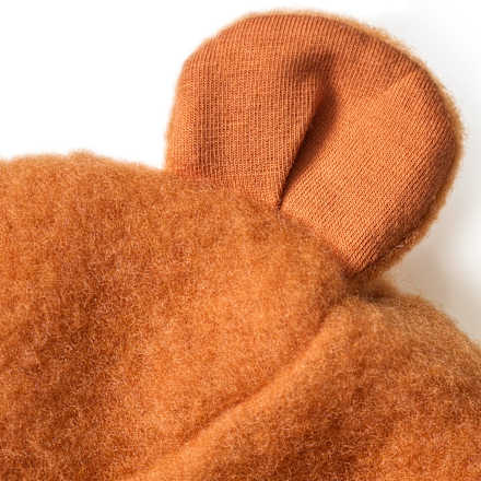 Mütze mit Ohren aus Wolle, braun, Gr. 46/47 ALANA