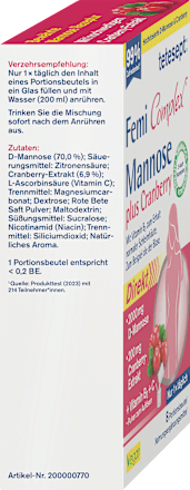 Femi Complex Mannose plus Cranberry Direkt Sticks tetesept