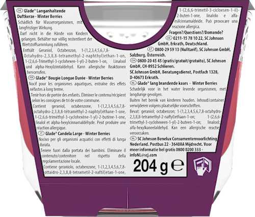 Duftkerze im Glas Winter Berries 204 g glade