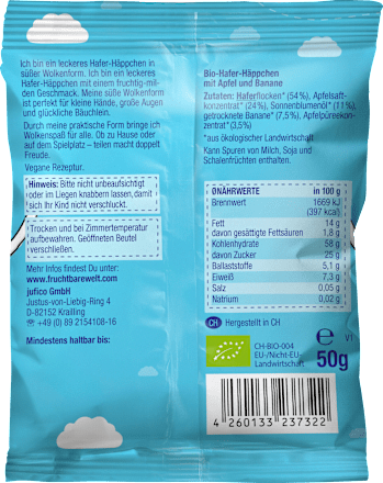 Kindersnack Hafer-Wolken Apfel & Banane ab 12 Monaten FruchtBar