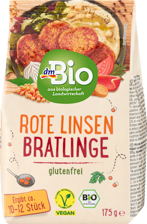 Bio vöröslencse zöldségpogácsa dmBio