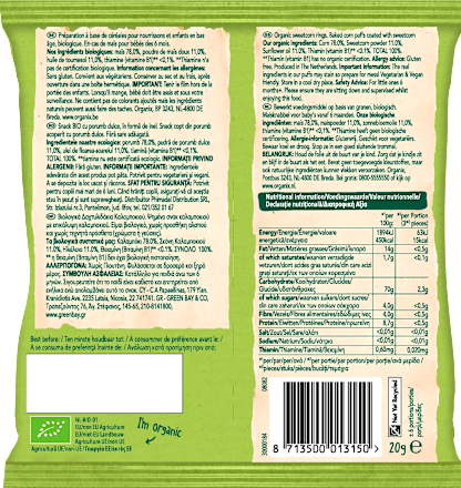Snack cu porumb dulce ECO 6+ Organix