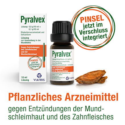 Pyralvex Lösung 0,5g/10ml + 0,1g/10ml, Lösung zur Anwendung in der Mundhöhle Pyralvex