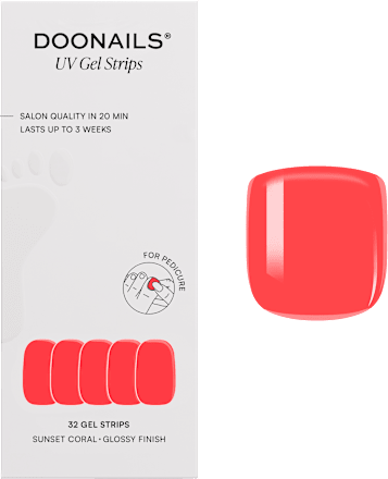 UV Gel Nagelfolien, Pediküre Gel Strips Sunset Coral Doonails