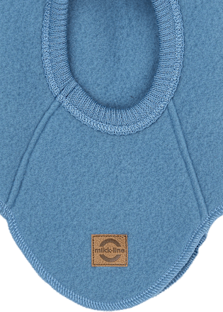 Schlupfmütze mit Merinowolle & Ohren, blau, Gr. 74/80 Mikk-Line