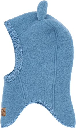 Schlupfmütze mit Merinowolle & Ohren, blau, Gr. 86/92 Mikk-Line