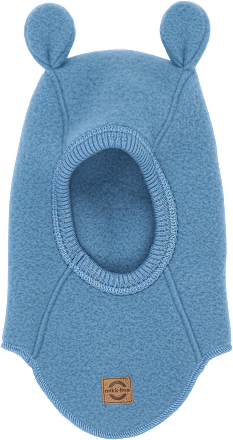 Schlupfmütze mit Merinowolle & Ohren, blau, Gr. 74/80 Mikk-Line