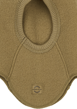 Schlupfmütze mit Merinowolle & Ohren, khaki, Gr. 74/80 Mikk-Line