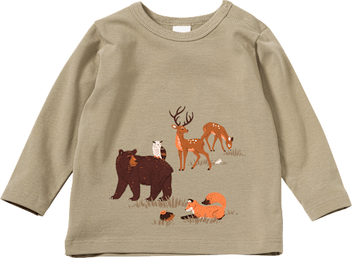 Langarmshirt Pro Climate mit Waldtier-Motiv, braun, Gr. 86 ALANA