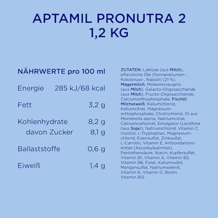 Folgemilch 2 Pronutra nach dem 6. Monat Aptamil