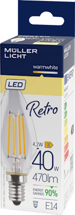 LED Retro Kerze 40W E14 470lm  Müller Licht
