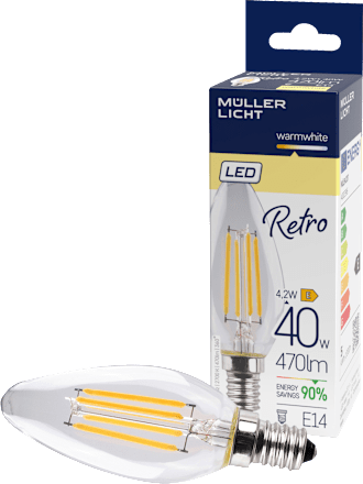 LED Retro Kerze 40W E14 470lm  Müller Licht