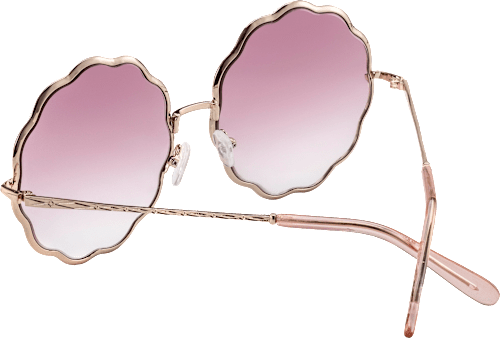 Sonnenbrille Hippie goldenes Gestell, rosa Gläser SUNDANCE