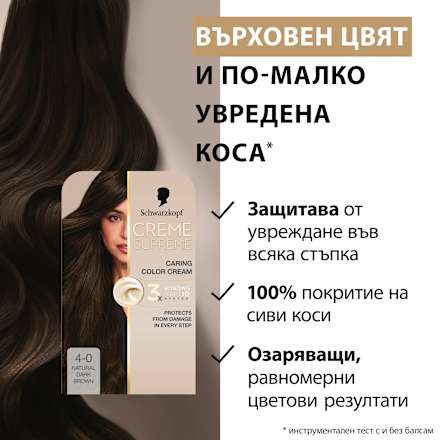 Боя за коса Creme Supreme - Nr. 4-0 Естествено кафяво Schwarzkopf CREME SUPREME