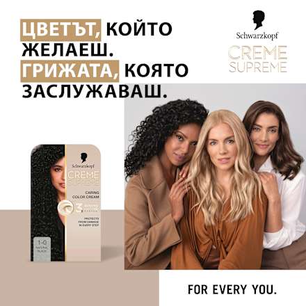 Боя за коса Creme Supreme - Nr. 1-0 Естествено черно Schwarzkopf CREME SUPREME