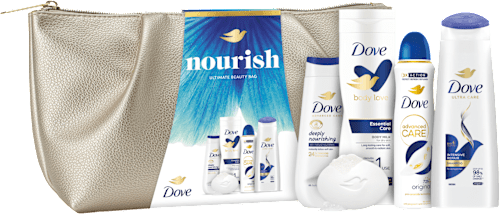 dárková sada nourish + velká kosmetická taštička Dove