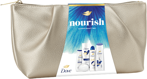 dárková sada nourish + velká kosmetická taštička Dove