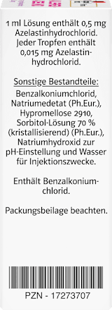 Doppelherz Pharma ALLERGO-AZELIND 0,5 mg/ml Augentropfen Lösung Doppelherz