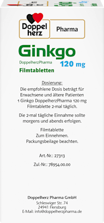 Ginkgo DoppelherzPharma 120 mg Filmtabletten Doppelherz