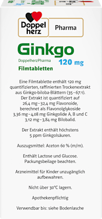 Ginkgo DoppelherzPharma 120 mg Filmtabletten Doppelherz