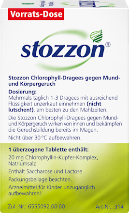 stozzon Chlorophyll-Dragees 20mg überzogene Tabletten stozzon