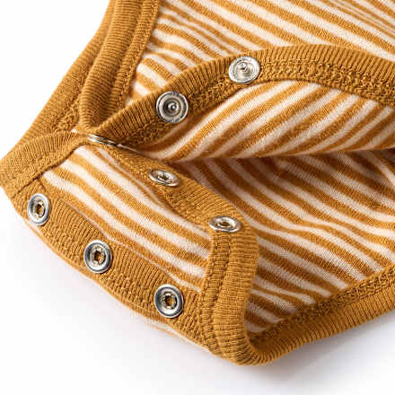 Wickelbody mit Mitwachsfunktion & Ringel-Muster, braun, Gr. 50/56 ALANA