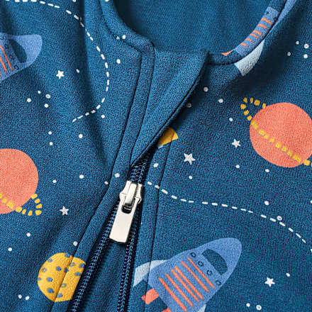 Schlafsack 2 TOG mit Weltall-Muster, blau, 90 cm ALANA
