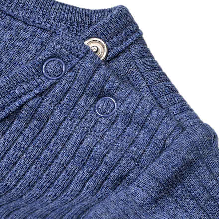 Body Langarm mit Ripp-Struktur, blau, Gr. 74/80 ALANA