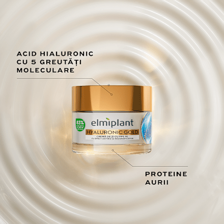 Hyaluronic gold cremă de zi antirid cu efect de umplere Elmiplant