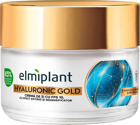 Hyaluronic gold cremă de zi antirid cu efect de umplere Elmiplant