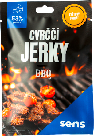 cvrččí jerky s příchutí BBQ sens