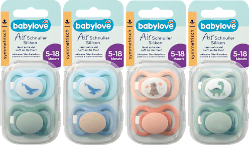 Succhietto simmetrico in silicone Air, 5-18 mesi, assort. babylove