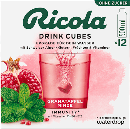 Getränkewürfel Saft Granatapfel Minze Ricola