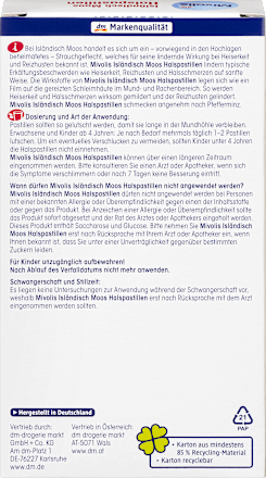 Caramelle per la gola al muschio islandese Mivolis