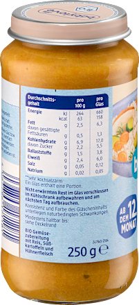 Menü Gemüsereis mit Süßkartoffeln und Hühnerfleisch ab dem 12. Monat babylove
