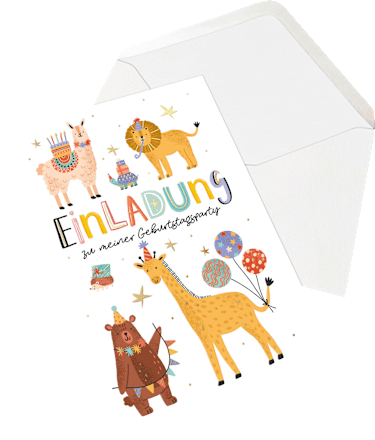 Grußkarte Einladung Kinder, Mehrstückpackung CACTUS