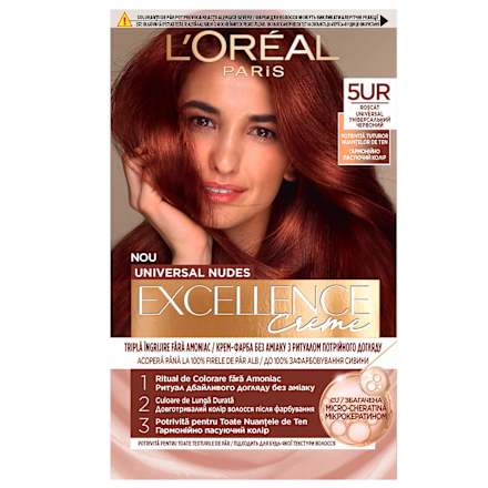 Vopsea permanentă 5UR Roșcat universal L'ORÉAL PARiS EXCELLENCE Creme