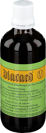 Diacard homöopathisches Arzneimittel bei  Erkrankungen des Herz-Kreislaufsystems, Mischung zum Einnehmen Diacard