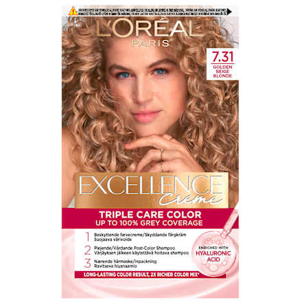 Vopsea permanentă 7.31 Blond caramel  L'ORÉAL PARiS EXCELLENCE Creme