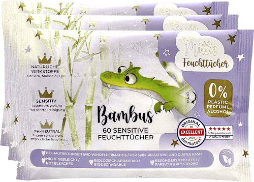 Feuchttücher Bambus sensitive (3x60 St) Millis